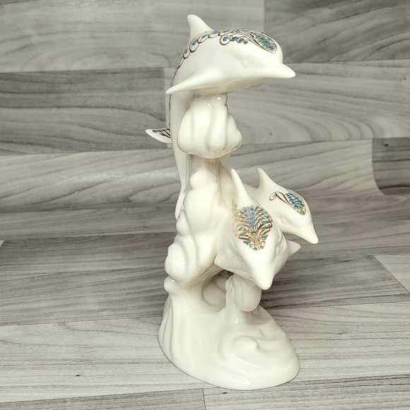 Lenox China Jewels Collection Frolicking Dolphins 8.25" USA Retired - Picture 12 of 13